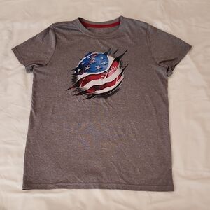 BCG Gray Patriotic Graphic Boys T-Shirt. Size XL
